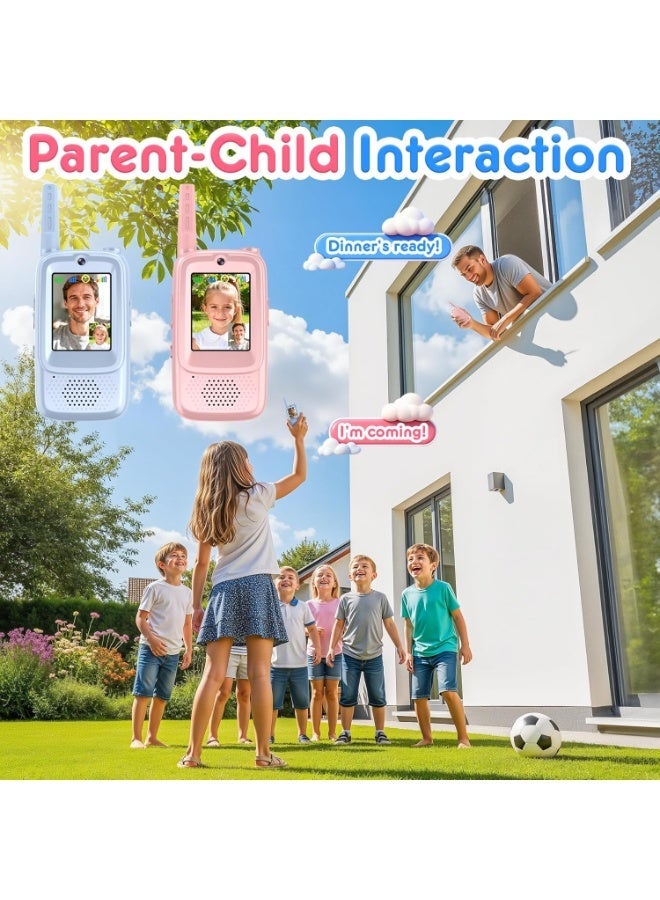 كلوزيلي عبوتان من ألعاب الأطفال الصوتية، جهاز اتصال مرئي قابل لإعادة الشحن، لعبة تواصل، أجهزة تحكم عن بعد لاسلكية، مع مُغير صوت ومحادثة فيديو، عمر بطارية طويل ومدى بعيد، هدية للأولاد والبنات، هدية عيد ميلاد (أزرق ووردي) - Image 4